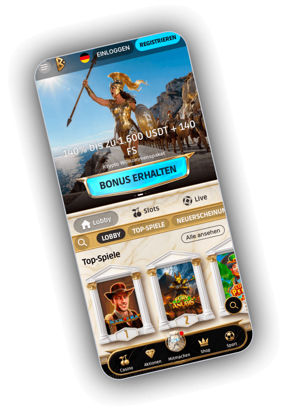 Startseite von Betmica Casino mit Willkommensangebot, Jackpot-Topf und Spielregalen